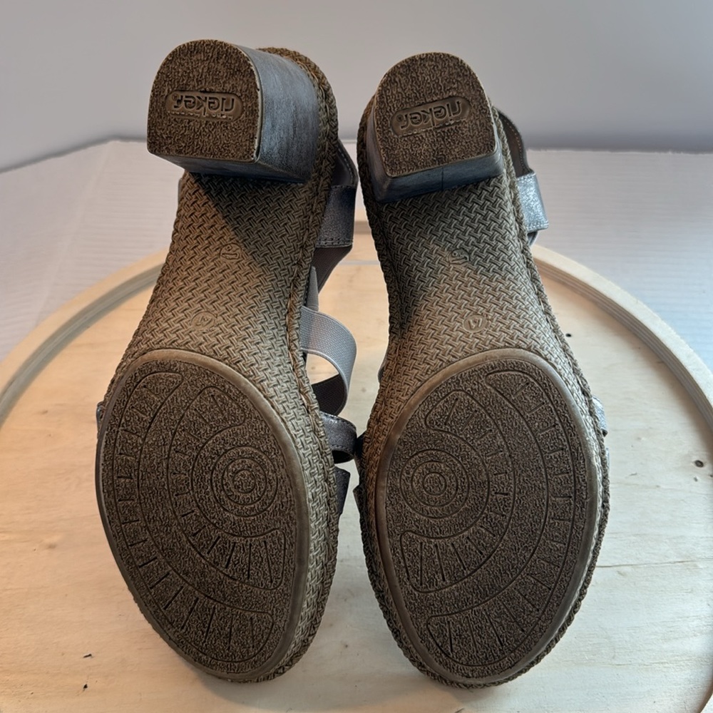 Rieker Metallic Silver Leather Sandals - Picture 8 of 8